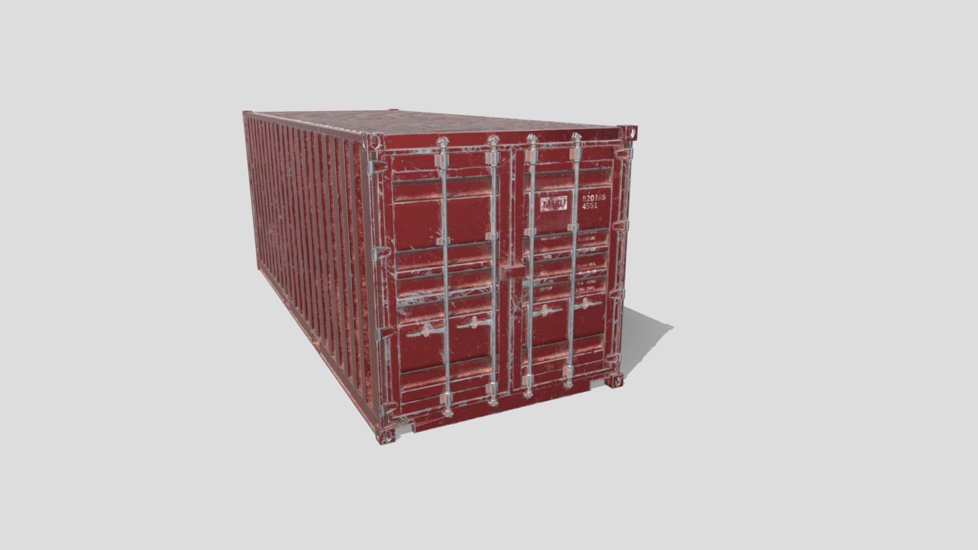 3D model Rusty Shipping Container - This is a 3D model of the Rusty Shipping Container. The 3D model is about a red and white box.