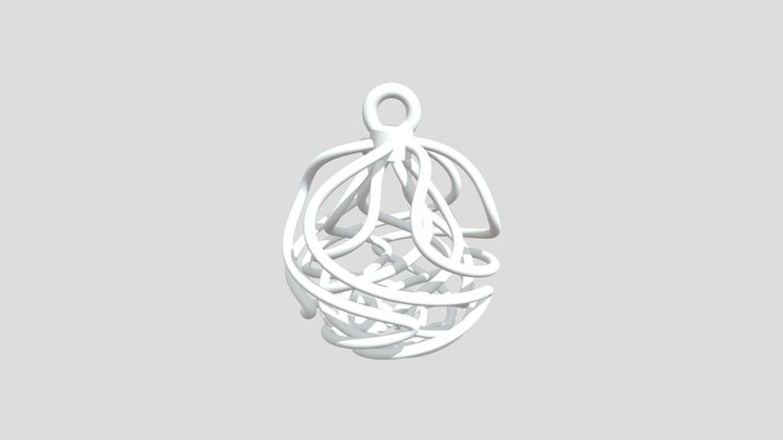 Large earring with complex nested pattern 3D Model