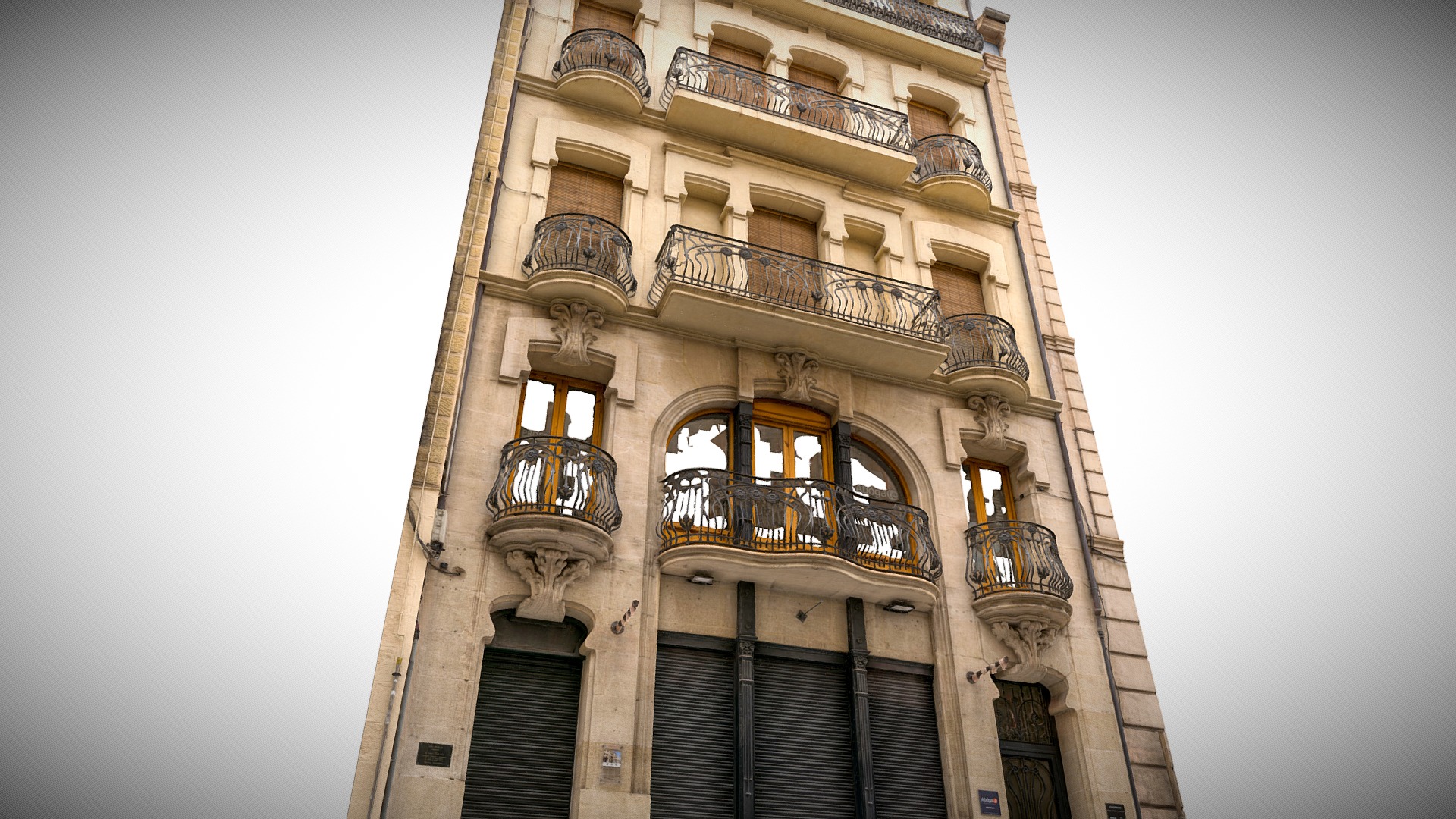 3D model Art Nouveau Building Modernismo "Casa Raduán" - This is a 3D model of the Art Nouveau Building Modernismo "Casa Raduán". The 3D model is about a tall building with many balconies and windows.