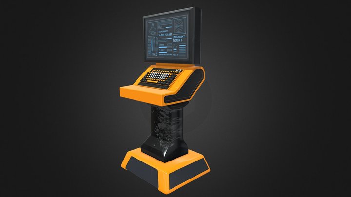 Spacecraft Control Terminal Console ORANGE 3D Model