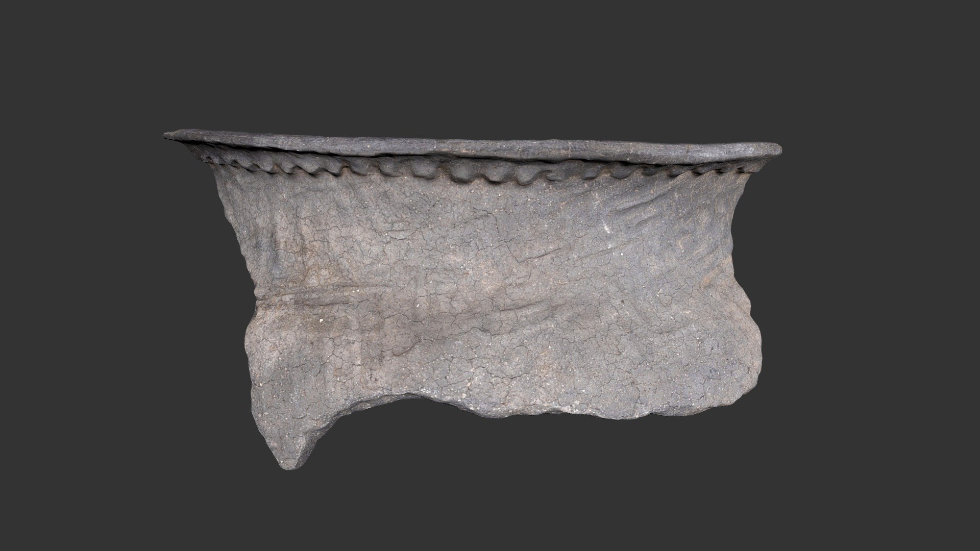 Qualla Complicated Stamped Jar Rim (2156p21)