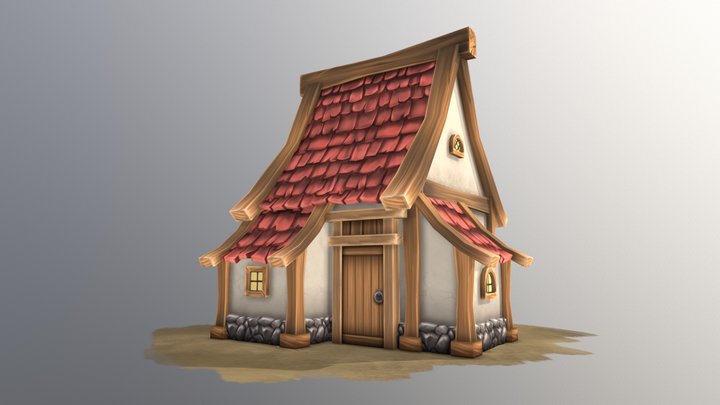 Hand Paint House 3D Model