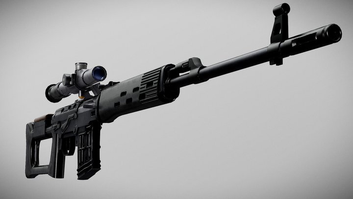 SVD (Dragunov sniper rifle) 3D Model
