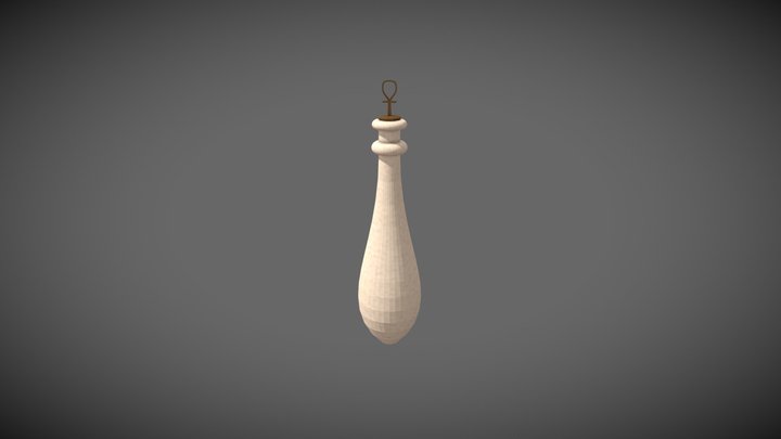 Egyptian Alabaster Kohl Pot with Bronze Pin 3D Model
