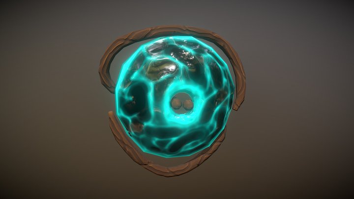 Fantasy Obsidian Shield 3D Model