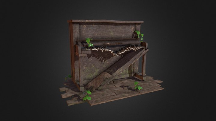 Broken Piano 3D Model