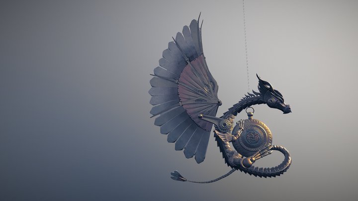 S Steam Dragon Double 3D Model