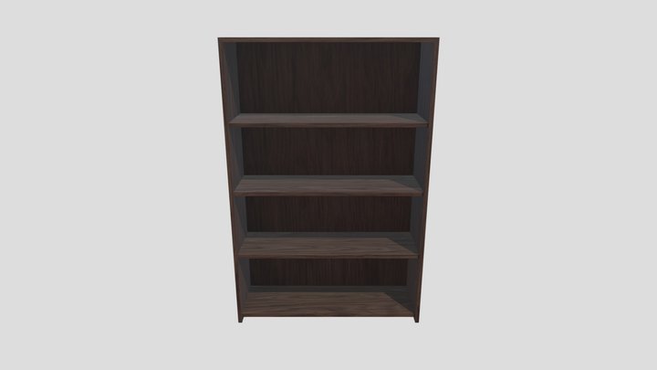 Dark Wood Book Shelf 3D Model