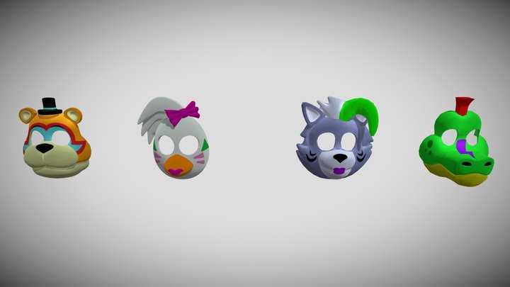 Security Breach Masks 3D Model