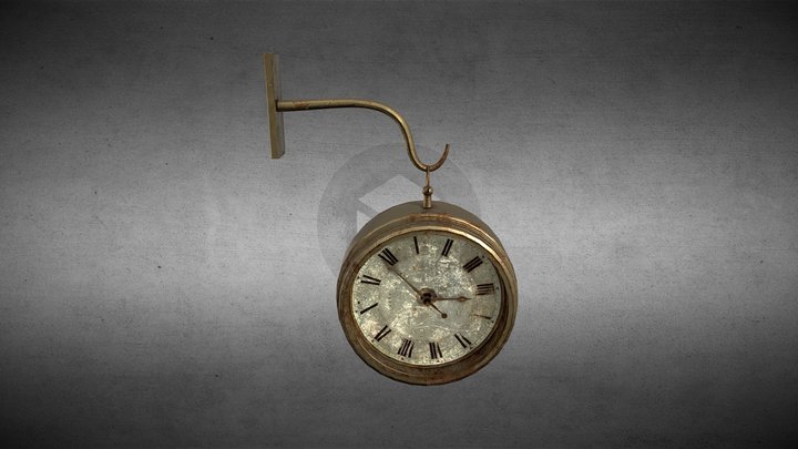Old Vintage Street Clock 3D Model