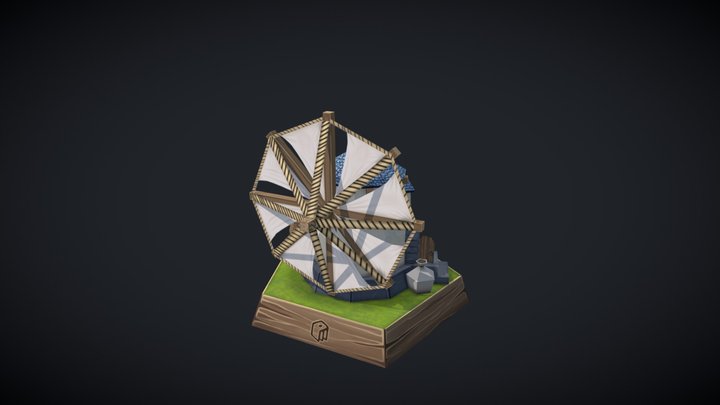 Windmill Paper Craft - Foundation 3D Model