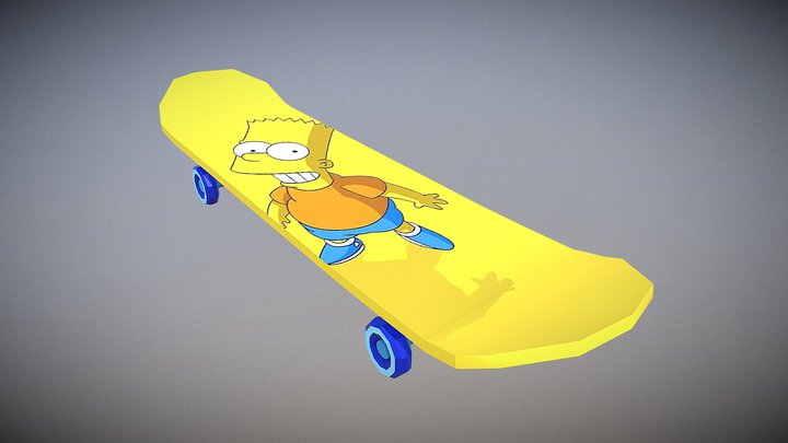 Low Poly Skateboard 3D Model
