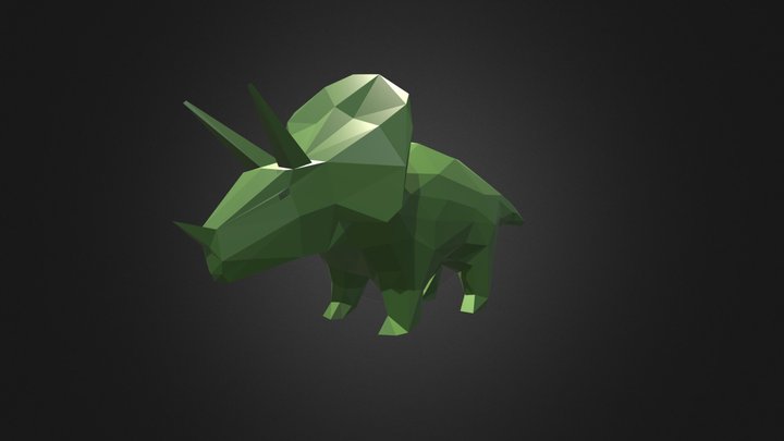 low poly Triceratops 3D Model