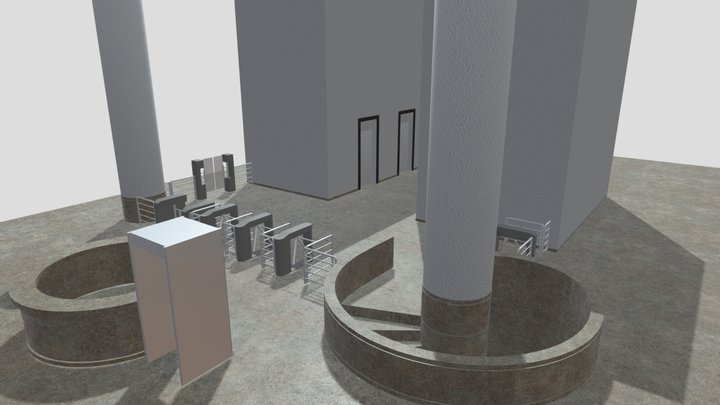 Security building enterance 3D Model