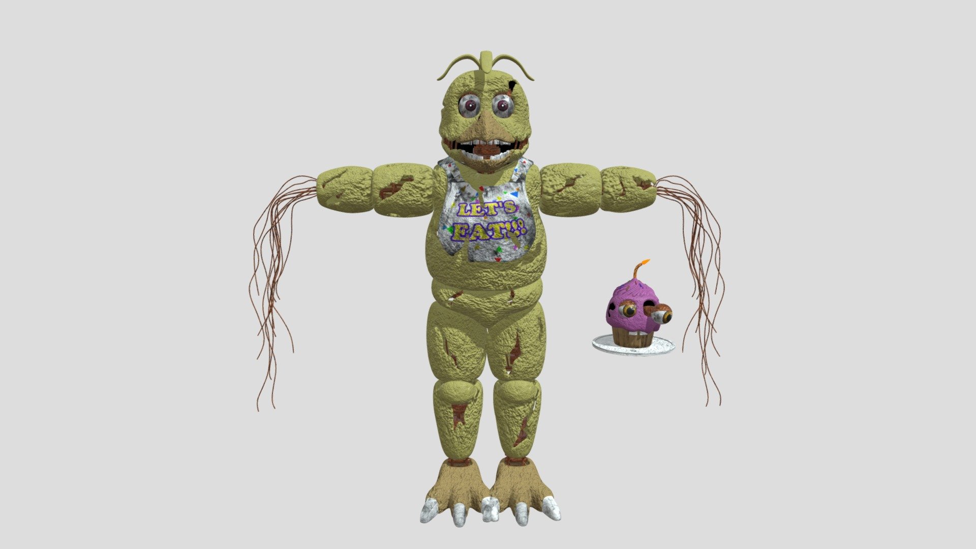 Stylized Withered Chica Download Free 3d Model By Skylajade69 [2ad7da9] Sketchfab