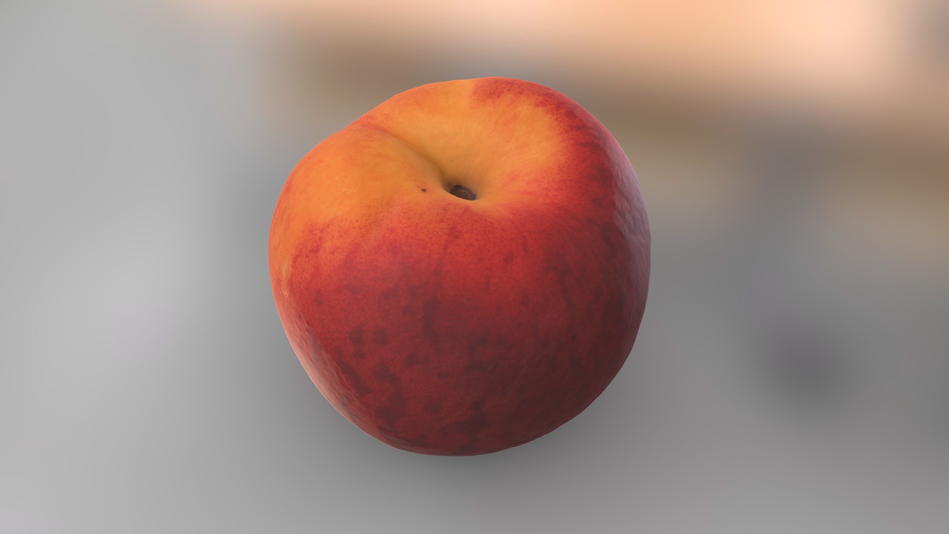 3D model Peach - This is a 3D model of the Peach. The 3D model is about a red apple on a white surface.