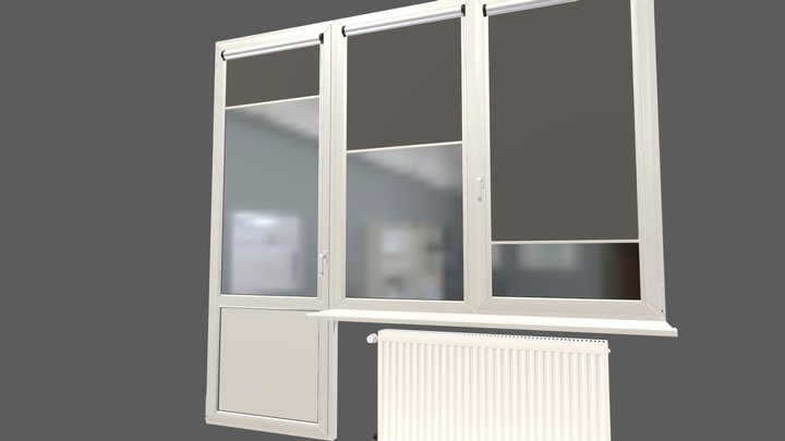 Windows with blinds 3D Model