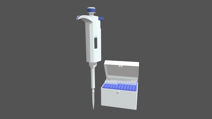 Micropipette and Tips 3D Model