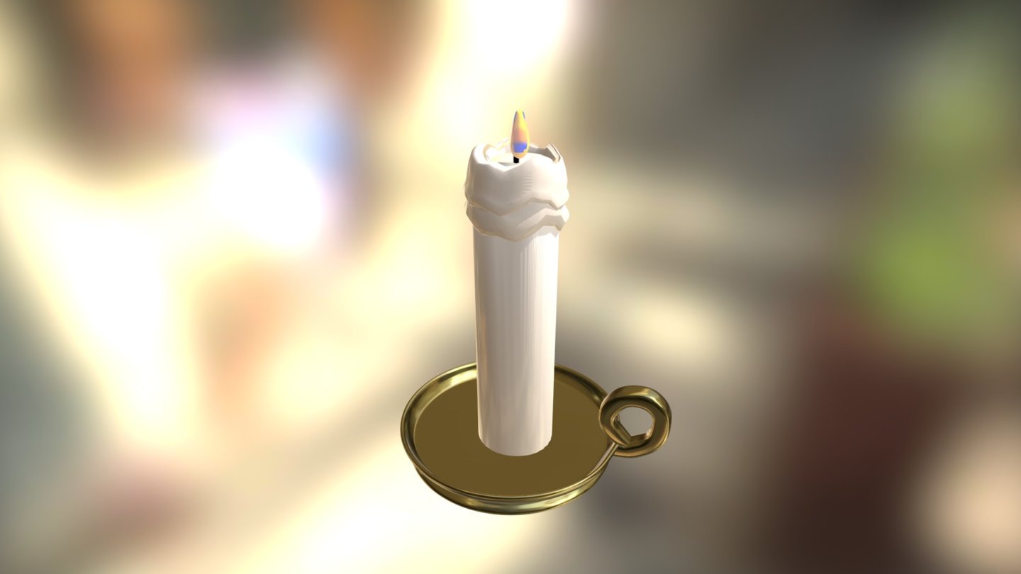 Melting Candle with Flame