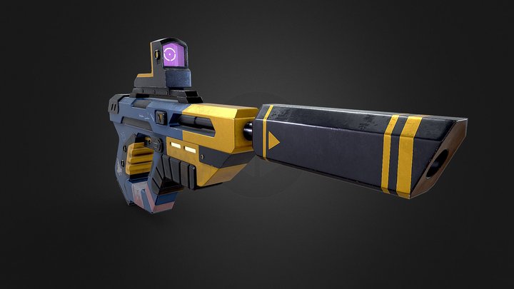 Sci-Fi Weapon. Hand Gun by Arthur Gorin 3D Model
