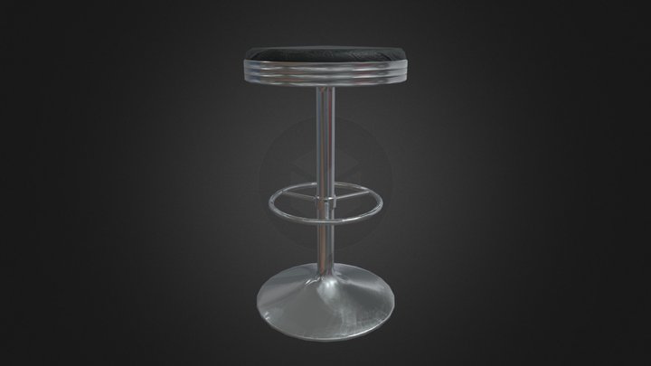 Old Diner Stool 3D Model