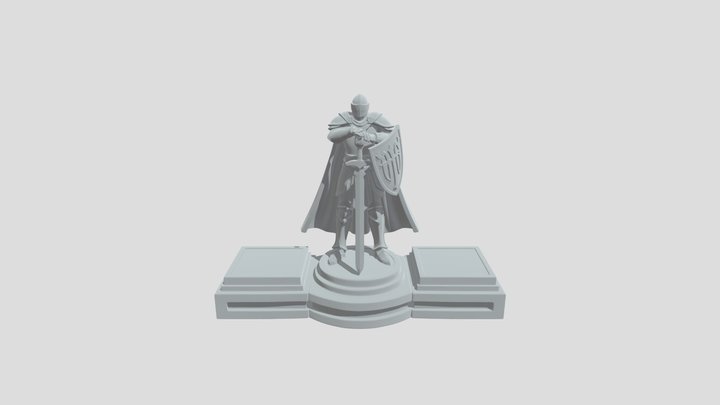 Obsidian Knight on the Pedestal 3D Model