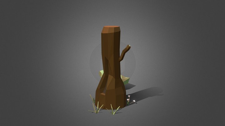 low poly faceted tree scene 3D Model