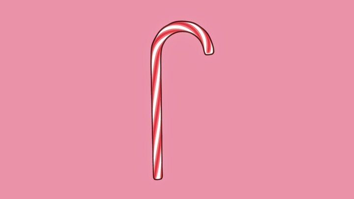 Candy Cane 3D Model