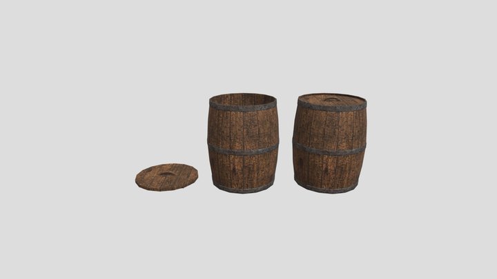 Wooden barrel 3D Model