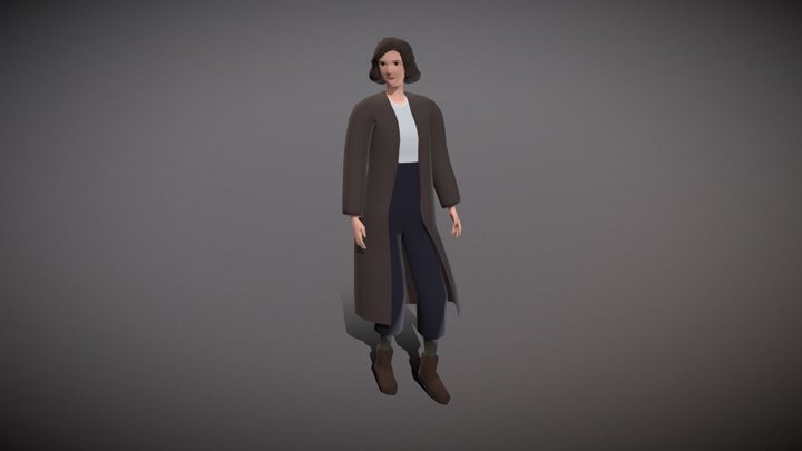 Simply Stylized Female Detective 3D Model