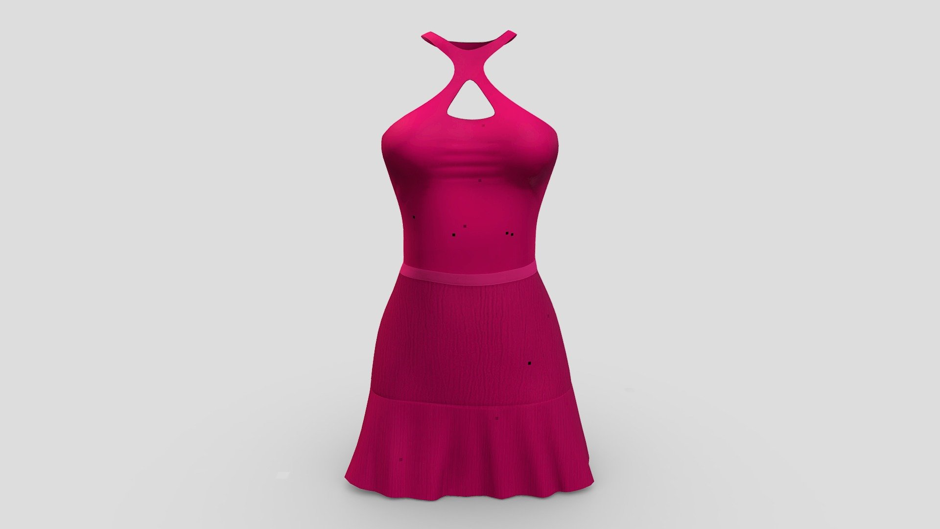 Cross Chest Mini Ruffle Skirt Dress — Sketchfab embed 3D viewer