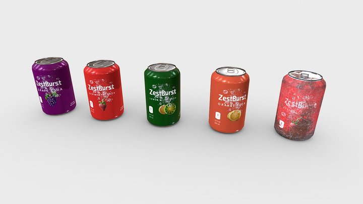 Soda can collection 3D Model