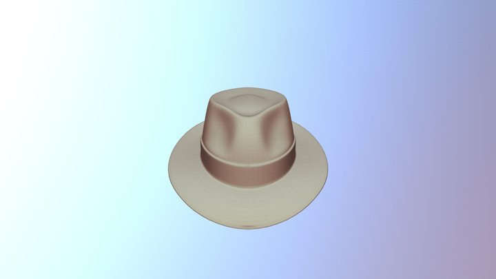 Un-textured Fedora 3D Model