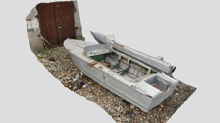 Fishing boat on the shore – Kostenloses 3D-Modell STL