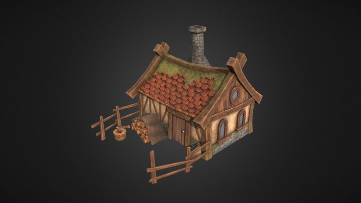Hut - Lowpoly Fantasy Village 3D Model