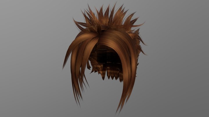 Anime Hair (Brown) 3D Model