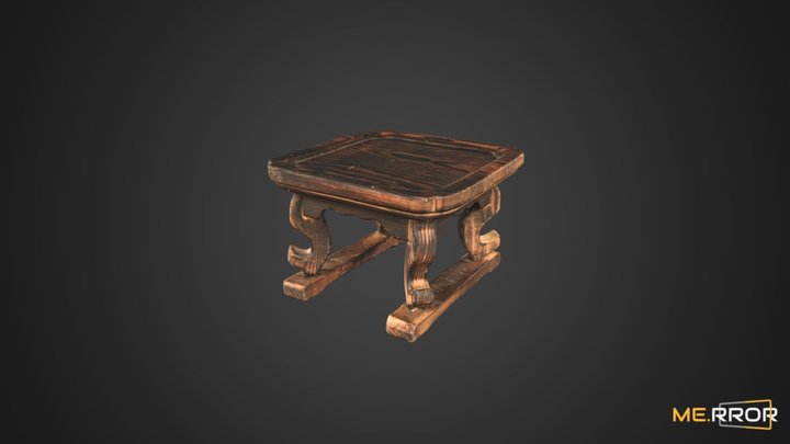 Traditional Wooden Mini Table 3D Model