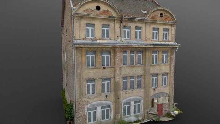 German apartment building ruin 3D Model
