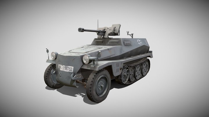 SD.KFZ 250/11 Light armoured half-track vehicle 3D Model