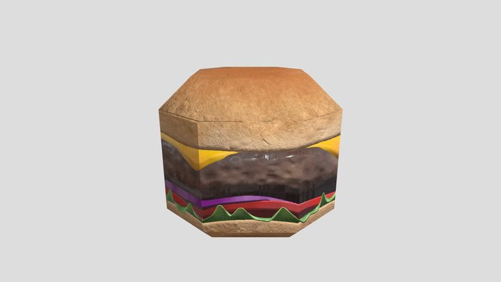 Low-Poly Burger 3D Model