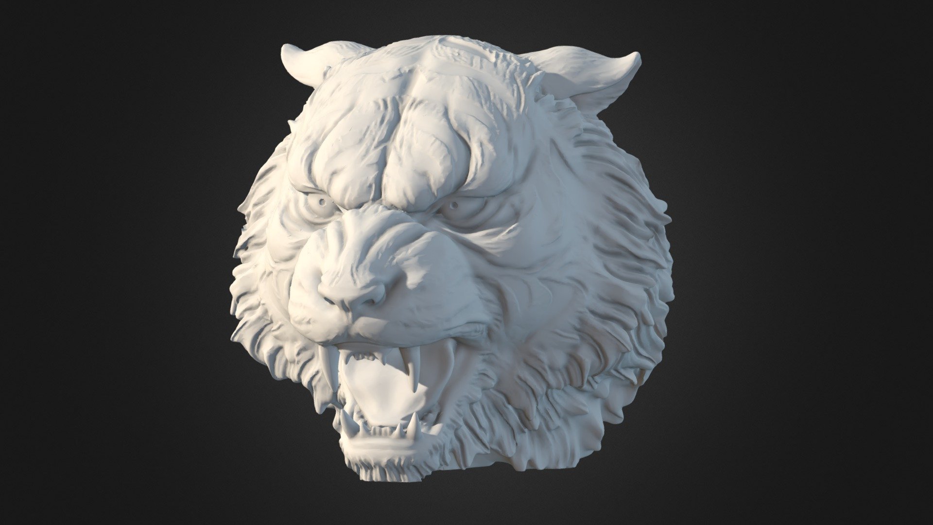 Tiger head free 3d model - download stl file