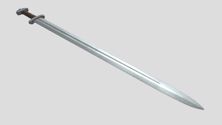Medieval Viking Age Sword Middle-poly Game ready 3D Model