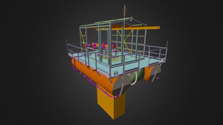 Плавучая насосная станция. Мурманск 3D Model