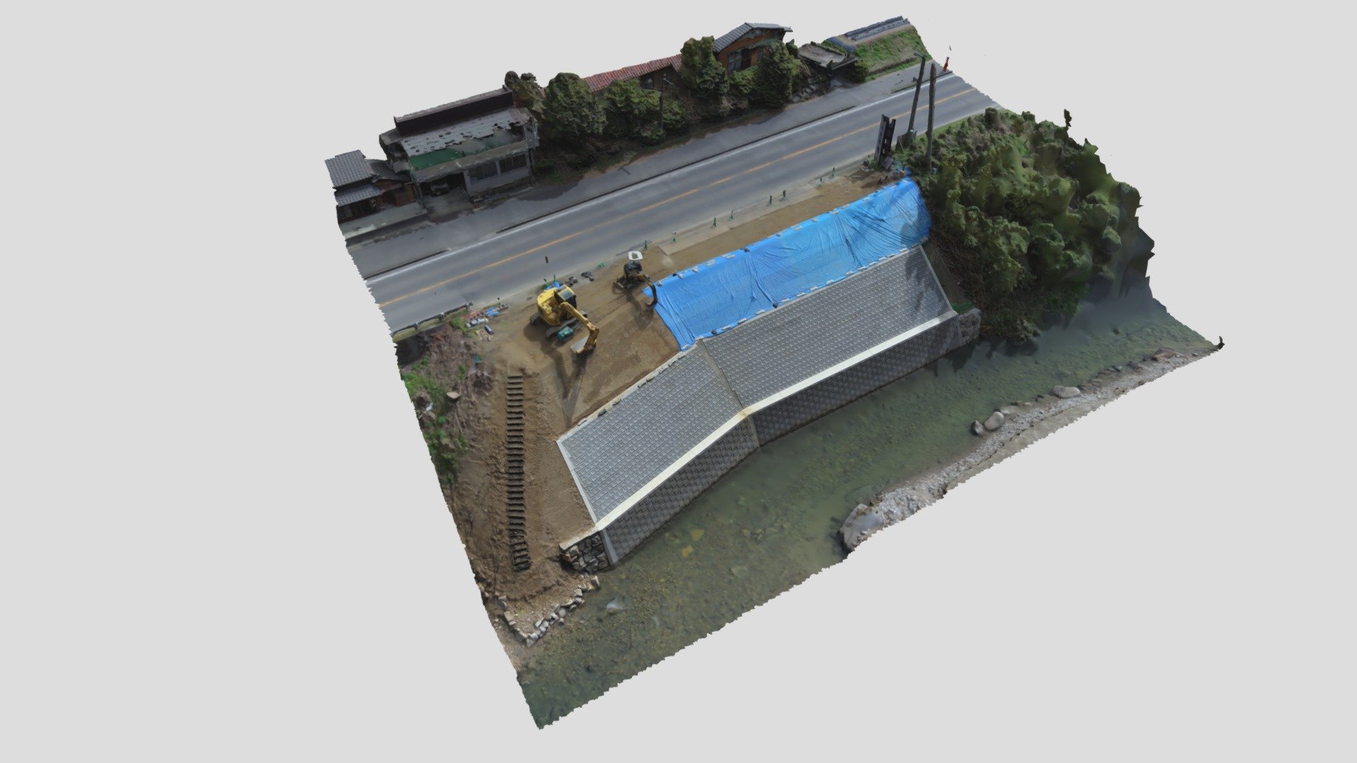 28号災害現場の3Dモデル — Sketchfab embed 3D viewer