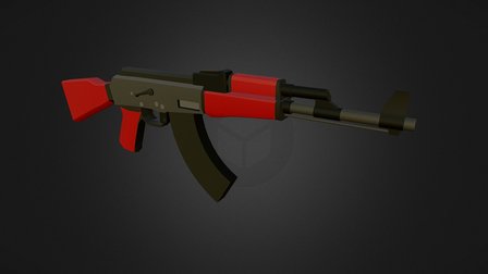 OGAT - AK47 "Compact Red" 3D Model