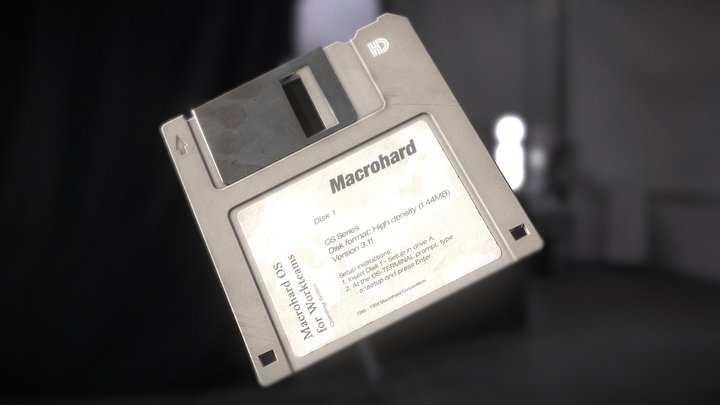 3.5" High Density Floppy Disk 3D Model
