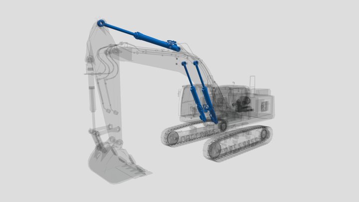 Hydraulic of Excavator 3D Model