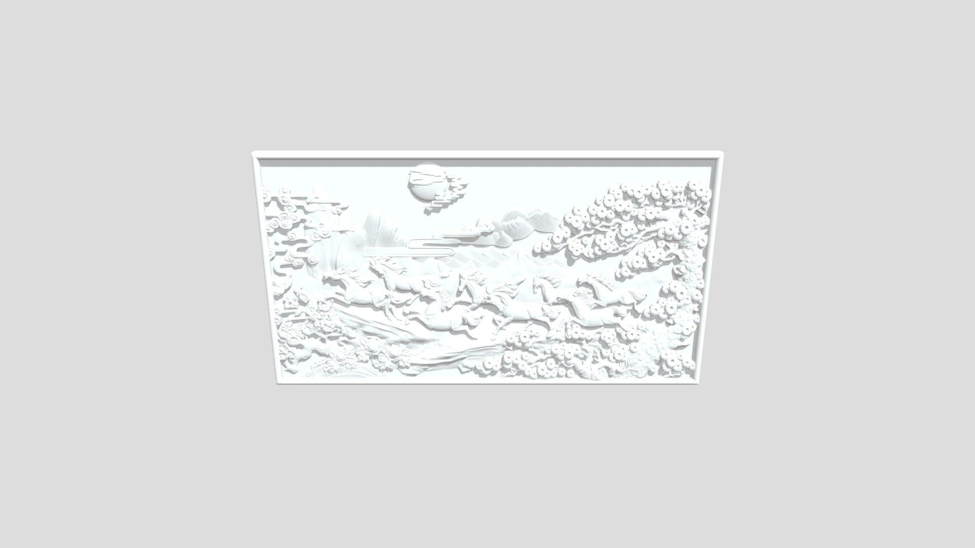 Race Horse wood carving file OBJ  for CNC