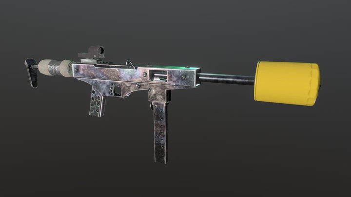 Post-Apocalyptic SMG 3D Model
