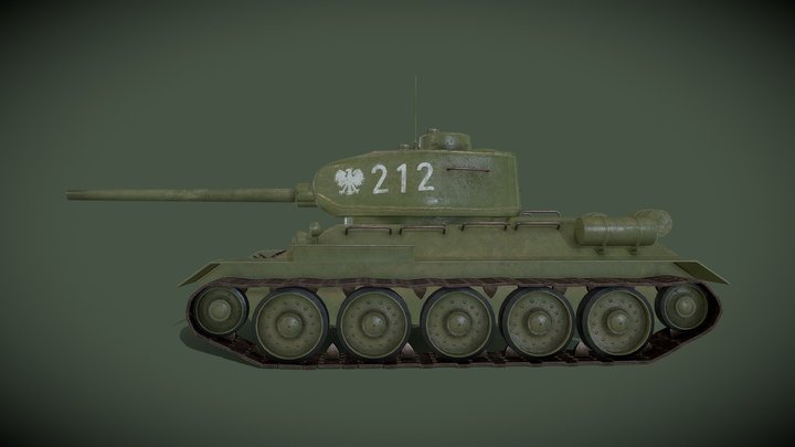 T34-85 Tank 3D Model